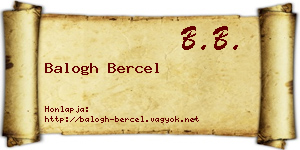 Balogh Bercel névjegykártya
